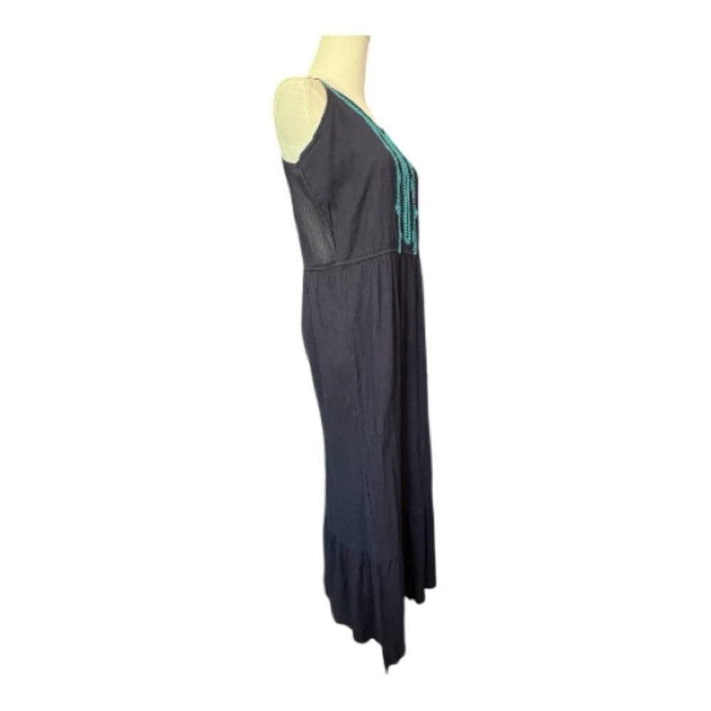 🆕 NWOT Gap navy blue embroidered halter maxi dress | size medium - Picture 5 of 10